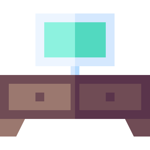 tv 테이블 Basic Straight Flat icon