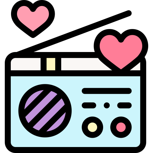 라디오 Detailed Rounded Lineal color icon