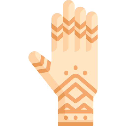 Henna painted hand Special Flat icon