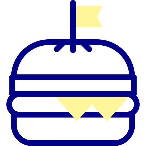 burger Detailed Mixed Lineal color icon