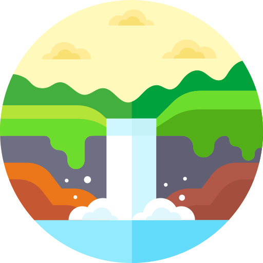 wodospad Geometric Flat Circular Flat ikona