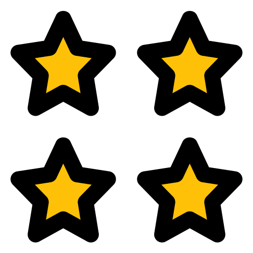 Four stars Pixel Perfect Lineal Color icon