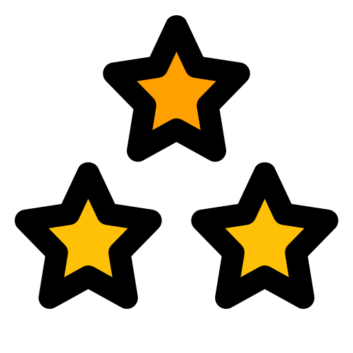 tres estrellas Pixel Perfect Lineal Color icono
