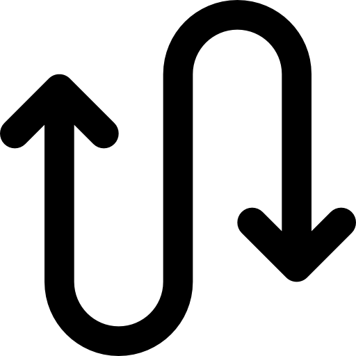 flechas curvas Basic Black Outline icono