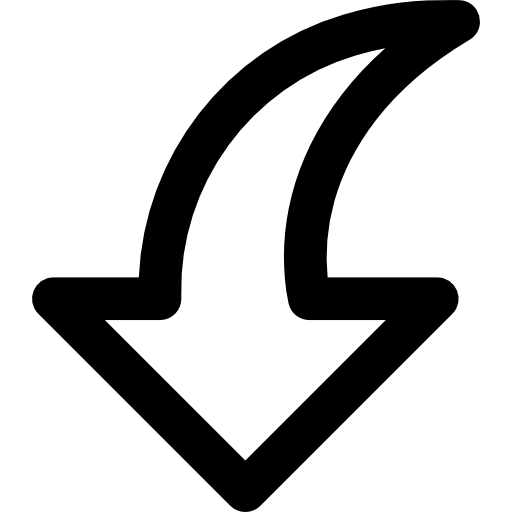 Downward Basic Black Outline icon