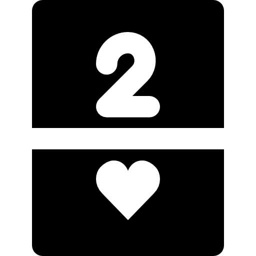 deux de cœur Basic Black Solid Icône
