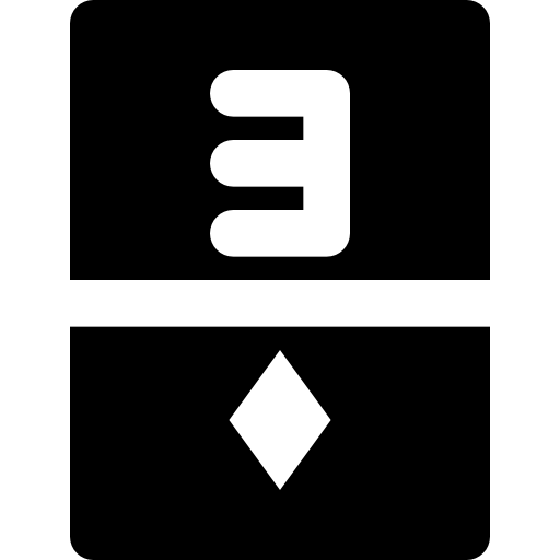 trójka diamentów Basic Black Solid ikona