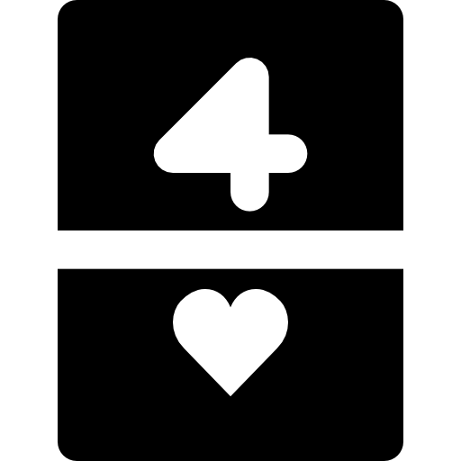 cuatro de corazones Basic Black Solid icono