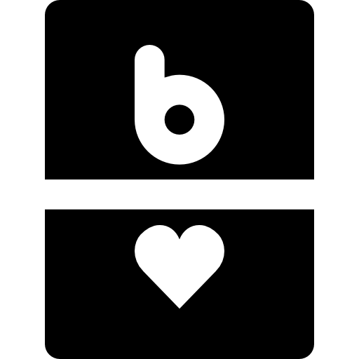 zes van harten Basic Black Solid icoon