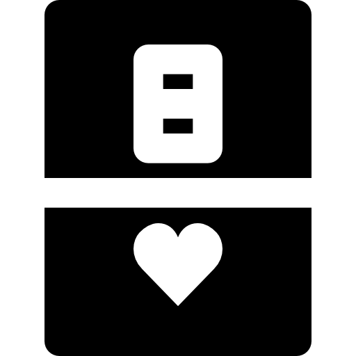 acht harten Basic Black Solid icoon
