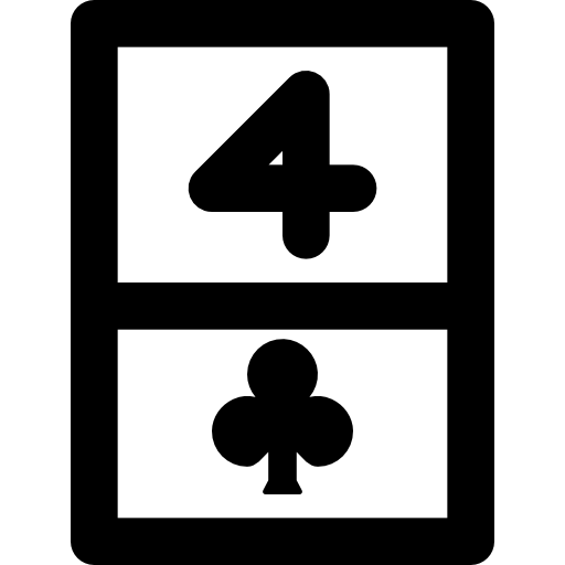 cuatro de tréboles Basic Black Outline icono