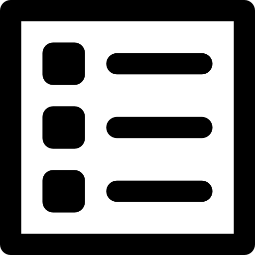 lijst Basic Black Outline icoon