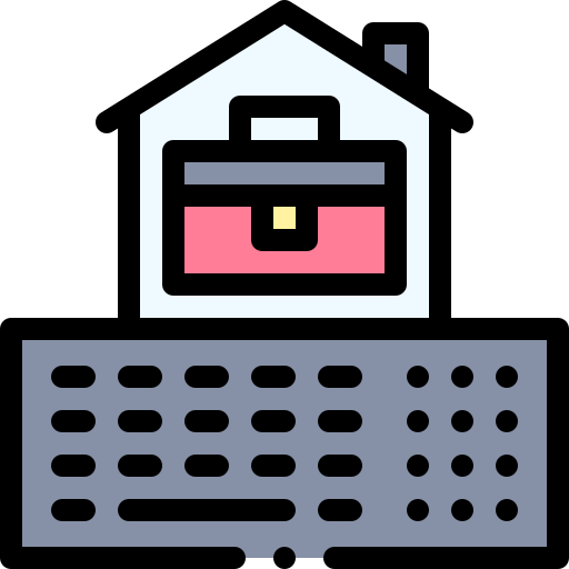 Work from home Detailed Rounded Lineal color icon