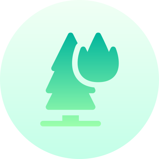 incendio forestal Basic Gradient Circular icono