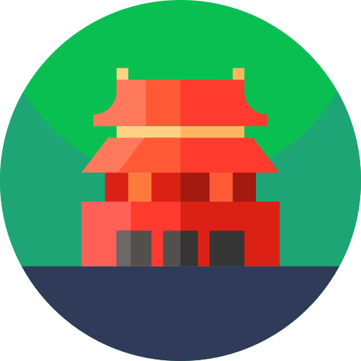 Forbidden city Geometric Flat Circular Flat icon