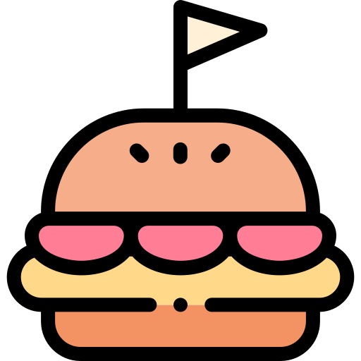 hamburger Detailed Rounded Lineal color icoon