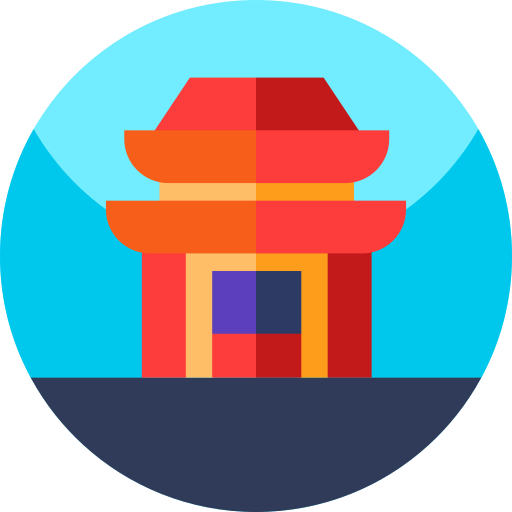 中国の寺院 Geometric Flat Circular Flat icon