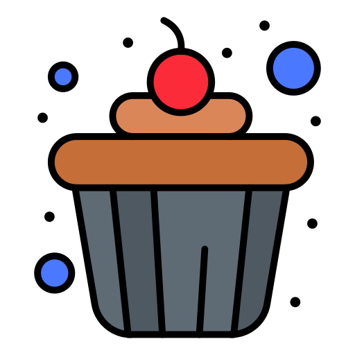 Cupcake Flatart Icons Lineal Color icon