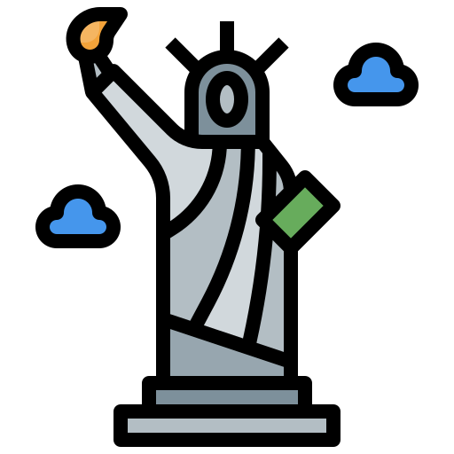 Statue of liberty Surang Lineal Color icon