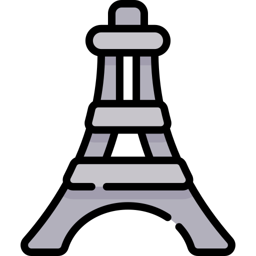 wieża eiffla Kawaii Lineal color ikona
