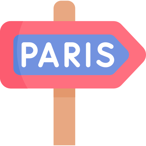 Париж Kawaii Flat иконка