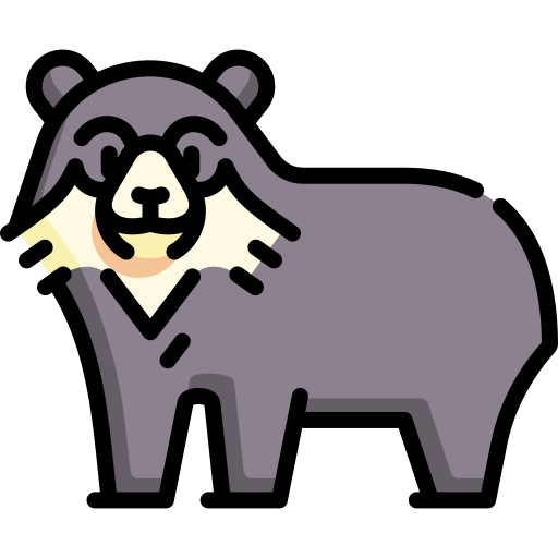 Spectacled bear Special Lineal color icon