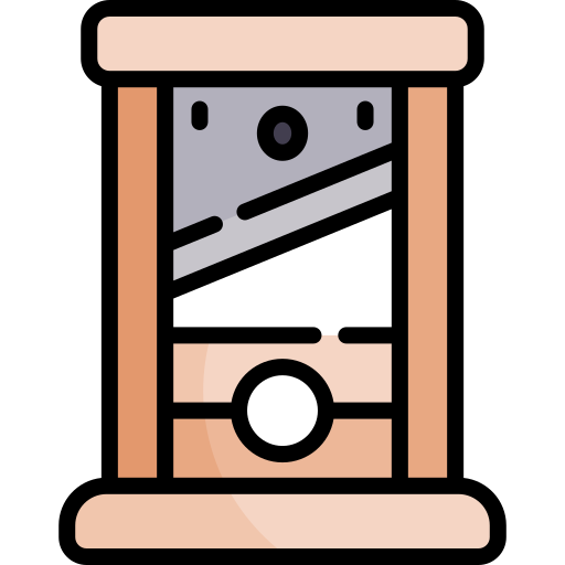 guillotine Kawaii Lineal color icoon
