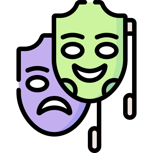 máscara de teatro Special Lineal color icono