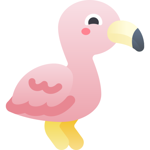 flamingo Kawaii Star Gradient icoon