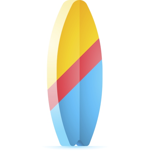 tabla de surf 3D Color icono