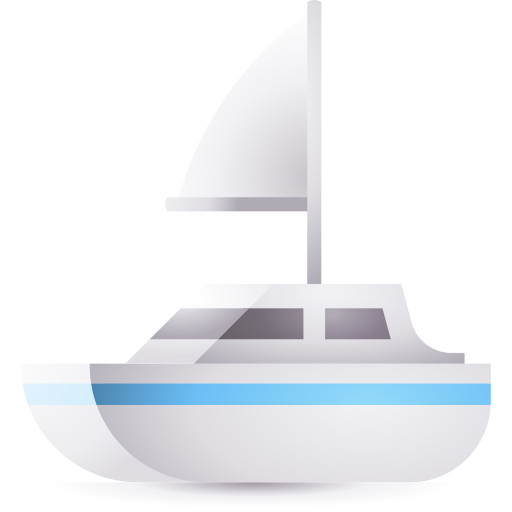 Sailboat 3D Color icon