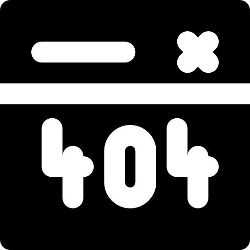 Ошибка 404 Basic Black Solid иконка