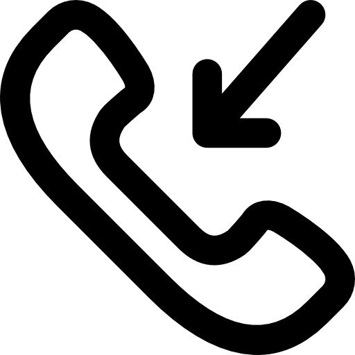 Incoming call Basic Black Outline icon