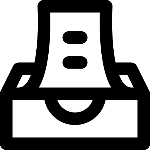 Inbox Basic Black Outline icon
