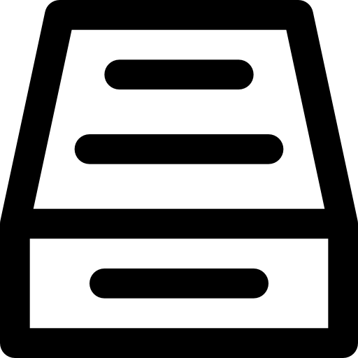 bandeja de entrada Basic Black Outline icono