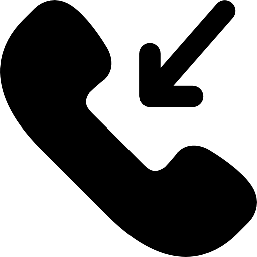 binnenkomend telefoongesprek Basic Black Solid icoon
