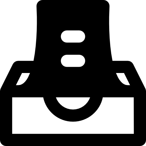 Inbox Basic Black Solid icon
