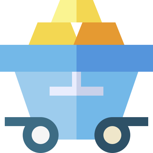 Mining cart Basic Straight Flat icon