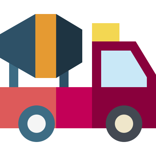 Cement truck Basic Straight Flat icon