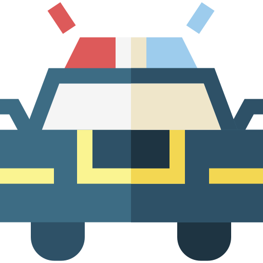 coche de policía Basic Straight Flat icono