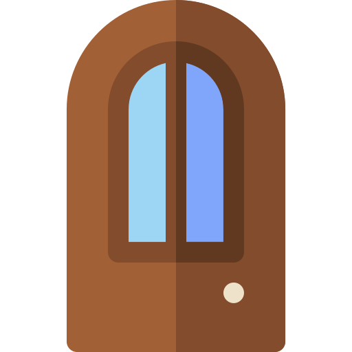 Дверь дома Basic Rounded Flat иконка