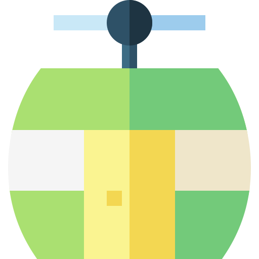 Cable car Basic Straight Flat icon