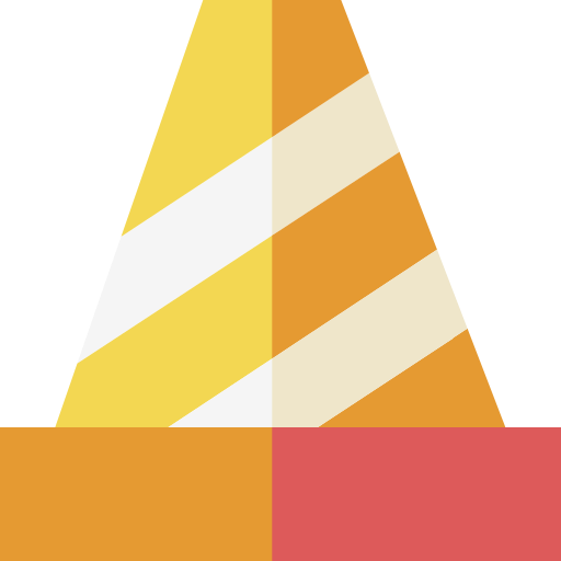 Traffic cone Basic Straight Flat icon