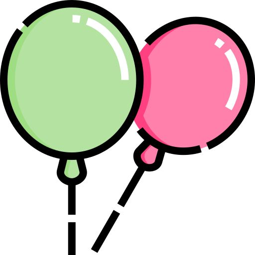 Balloons Detailed Straight Lineal color icon