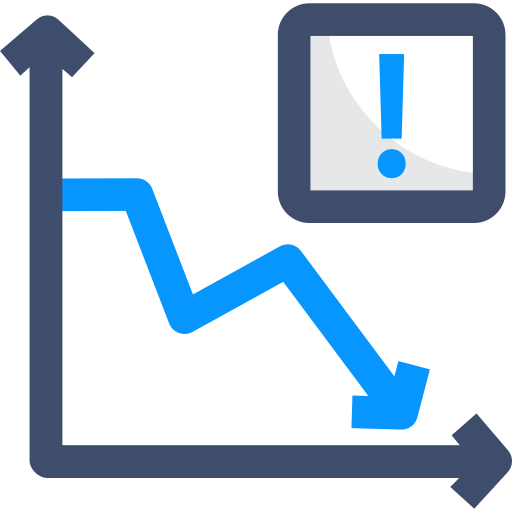 Line graph SBTS2018 Blue icon