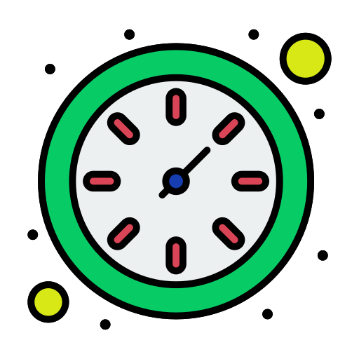l'horloge Flatart Icons Lineal Color Icône