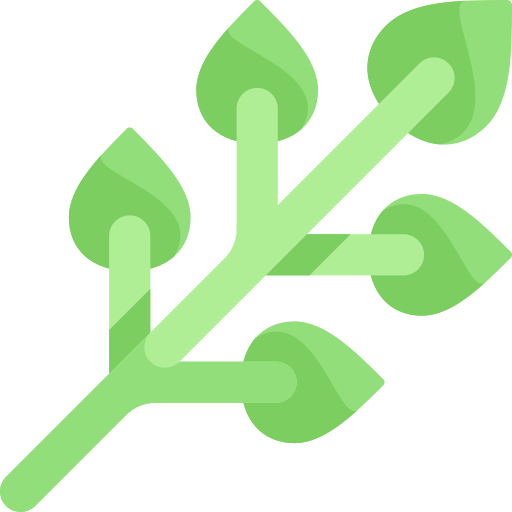 liść Kawaii Flat ikona