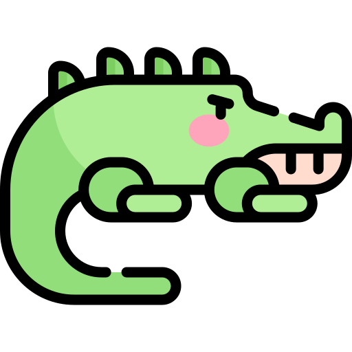 krokodyl Kawaii Lineal color ikona
