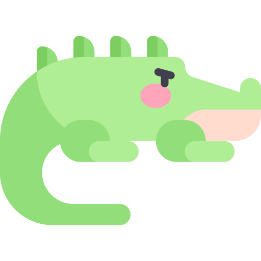 Крокодил Kawaii Flat иконка