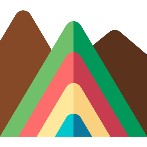 regenboog berg Basic Straight Flat icoon